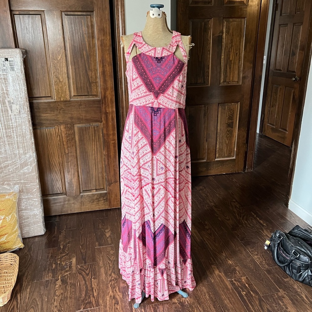 Free People - You Made My Day Pink and Purple Maxi Dress - Medium